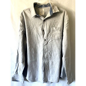 Hope & Henry Men’s Cotton Button Down Blue Elbow Patch Shirt Size L 100% Cotton